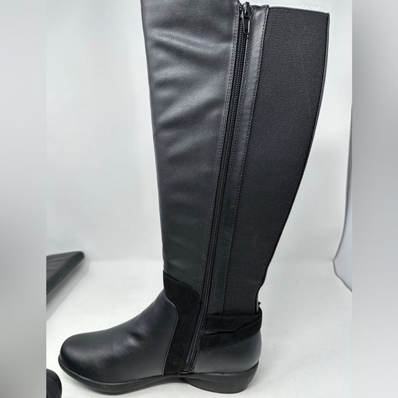 Karen Scott Vodaa Black Riding Boots Women’s Knee-High Size 6M NIB Faux Leather - Picture 9 of 10